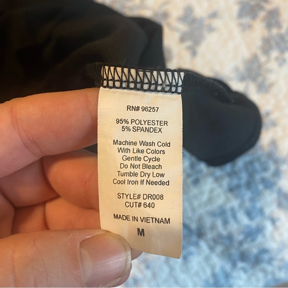 PerSeption Concept Tan and Black Jersey Knit Chevron Print Dress Size Medium - Picture 4 of 7